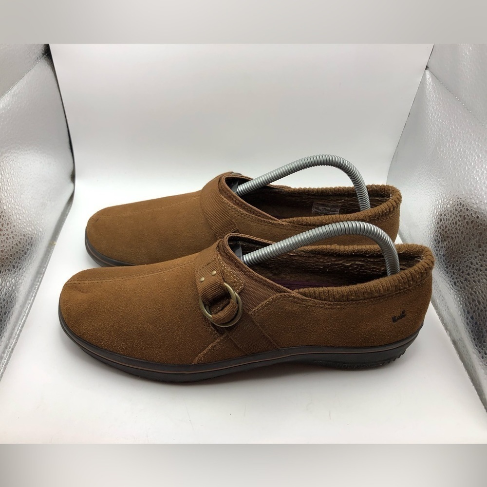 Keds brown suede faux fur lined slip on shoes womens 10